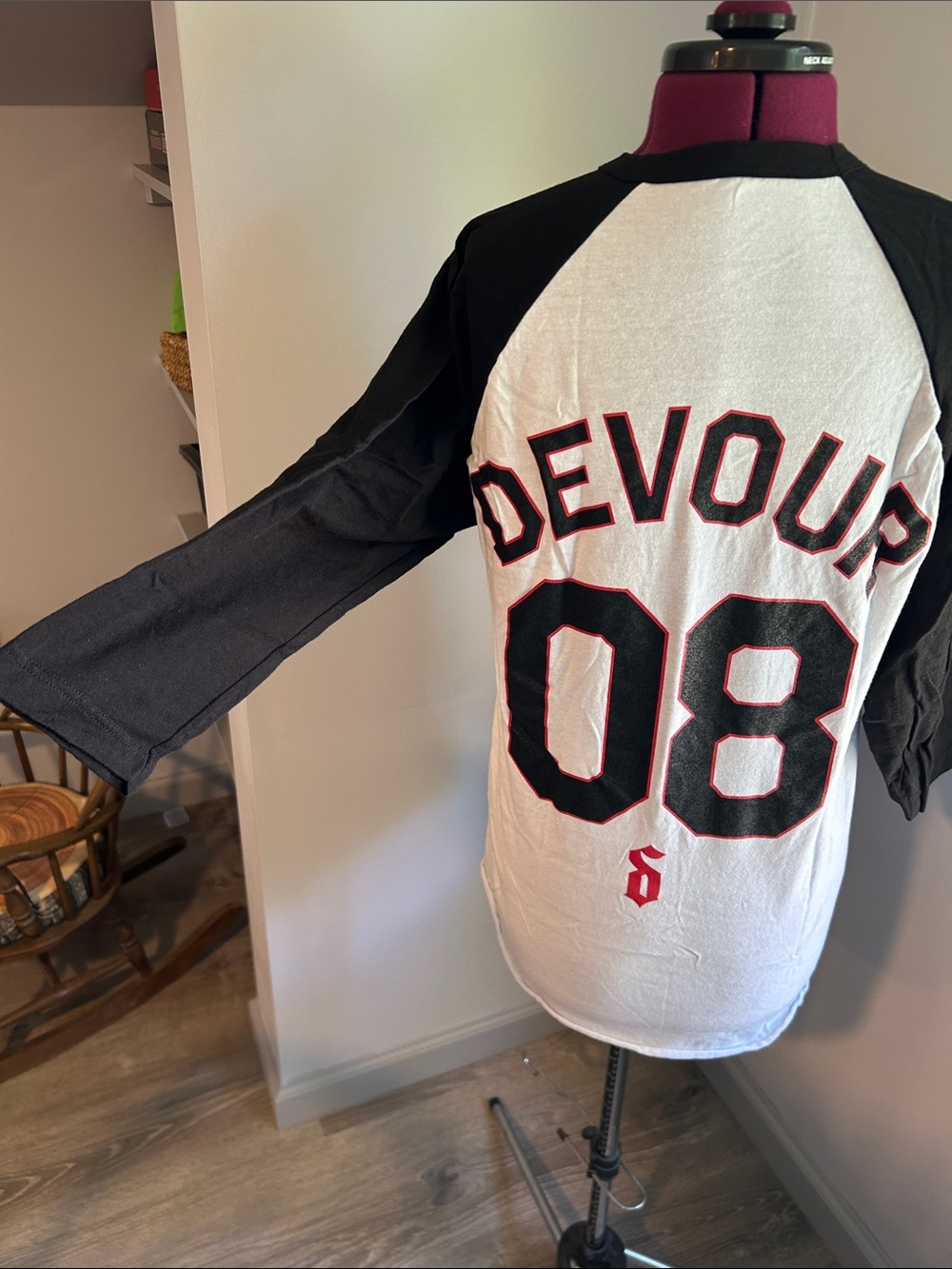 Madness Shinedown Raglan Long Sleeve Tee - Black & White - Picture 3 of 5